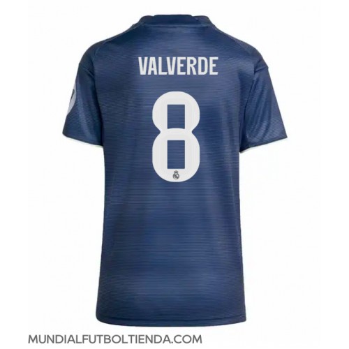 Camiseta Real Madrid Federico Valverde #8 Segunda Equipación Replica 2025-26 para mujer mangas cortas